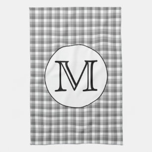 Benutzerdefiniertes Monogramm Schwarz und Weiß m Geschirrtuch