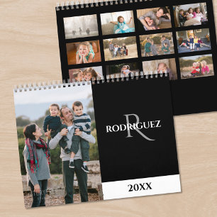 Benutzerdefiniertes Monogramm Spanisch Schwarzes F Kalender