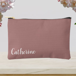 Benutzerdefiniertes Monogramm, staubfarbiges Rosa Zubehörtasche