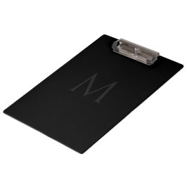Benutzerdefiniertes Monogramm Stilvolles Schwarz P Klemmbrett