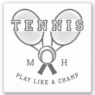 Benutzerdefiniertes Monogramm TENNIS Aufkleber