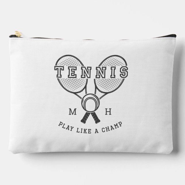 Benutzerdefiniertes Monogramm TENNIS Zubehörtasche (Vorderseite)