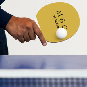 Benutzerdefiniertes Monogramm und Datum Personalis Tischtennis Schläger