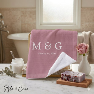 Benutzerdefiniertes Monogramm und Datum Personalis Waschlappen