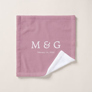 Benutzerdefiniertes Monogramm und Datum Personalis Waschlappen