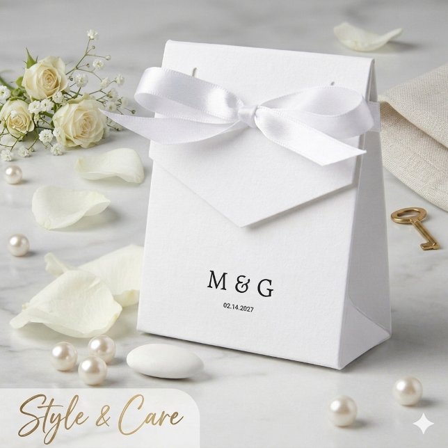 Benutzerdefiniertes Monogramm und Datumssymbol des Geschenkschachtel (Custom Monogram and Date Symbol of Love Tent Favor Boxes)