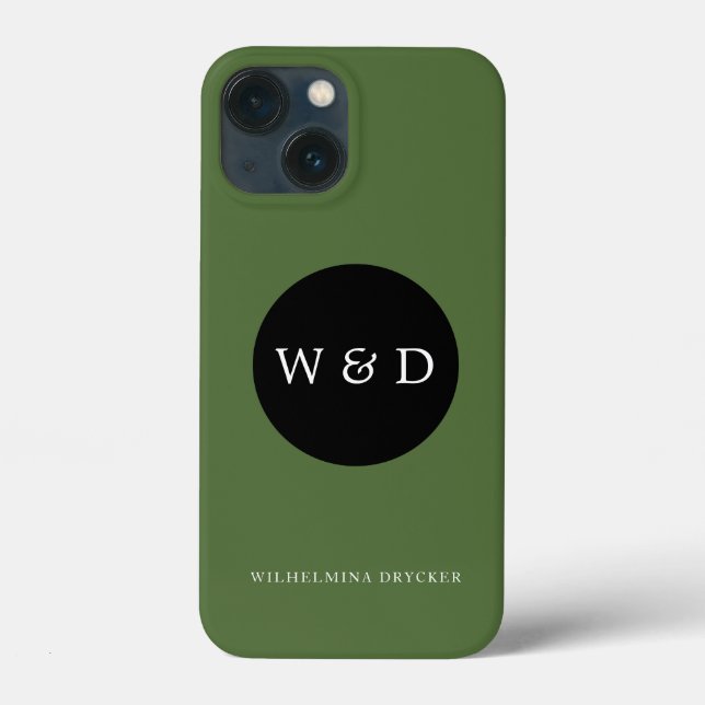 Benutzerdefiniertes Monogramm und Name Case-Mate iPhone Hülle (Rückseite)
