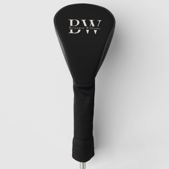 Benutzerdefiniertes Monogramm und Name Klassisch s Golf Headcover (Vorderseite)