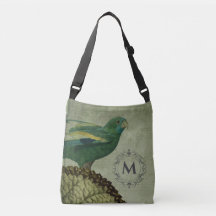 Benutzerdefiniertes Monogramm Vintage Papagei