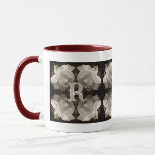 Benutzerdefiniertes Monogramm Vintage-Rosen Person Tasse