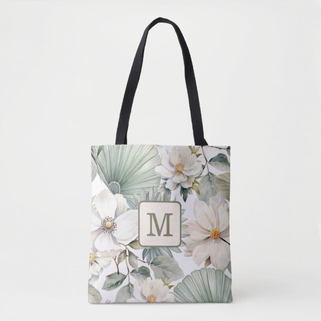Benutzerdefiniertes Monogramm-Wasserfarben-Blumenm (Vorderseite)