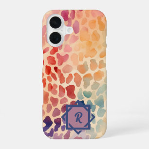 Benutzerdefiniertes Monogramm-Wasserfarben-Künstle iPhone 16 Hülle