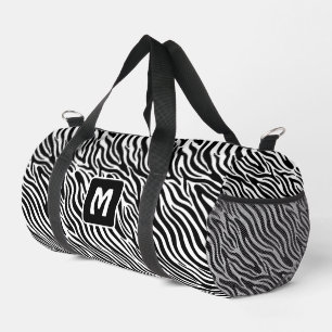 Benutzerdefiniertes Monogramm Zebramuster Duffle Bag