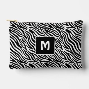 Benutzerdefiniertes Monogramm Zebramuster Zubehörtasche
