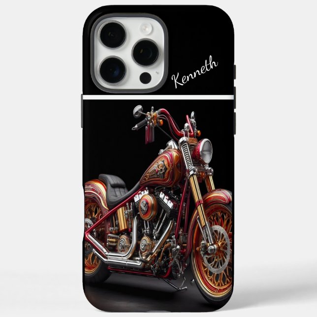 Benutzerdefiniertes Motorrad in Red & Gold Case-Mate iPhone Hülle (Rückseite)