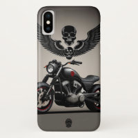 Benutzerdefiniertes Motorrad mit Totenkopf- und Fl