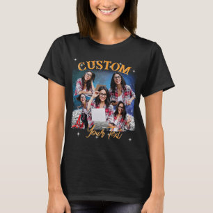 Benutzerdefiniertes Multi-Foto, Retro-Vintages Boo T-Shirt