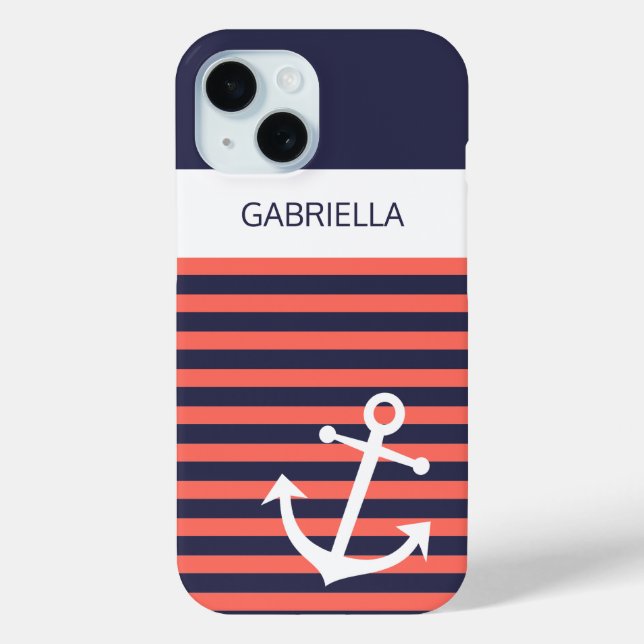 Benutzerdefiniertes Muster für ein rotes Korallenm Case-Mate iPhone Hülle (Rückseite)