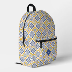 Benutzerdefiniertes Muster für Portugese-Tiles Bedruckter Rucksack