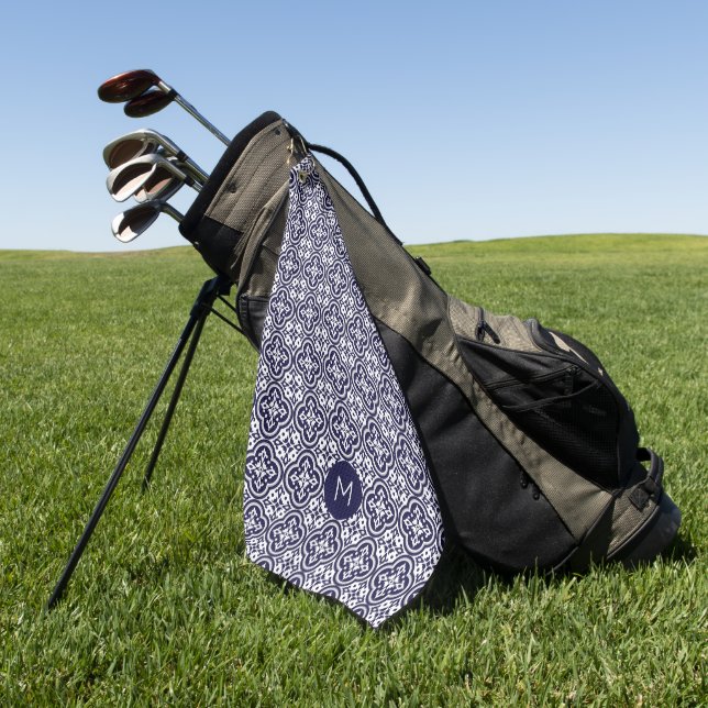 Benutzerdefiniertes Muster für Portugese-Tiles Golfhandtuch (Gras)