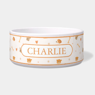 Benutzerdefiniertes Muster mit Hundegesichtern Napf