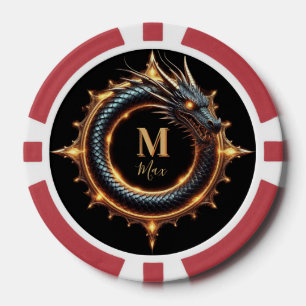 🐉 Benutzerdefiniertes Name-Drache Fantasy-Symbol Pokerchips