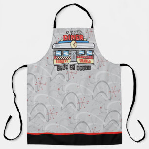 Benutzerdefiniertes NAME Retro-50er-Diner-Schild F Schürze