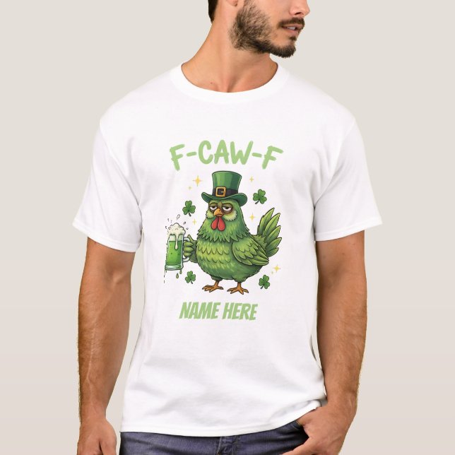 Benutzerdefiniertes Name St. Patrick's Day Hühner- T-Shirt (Vorderseite)