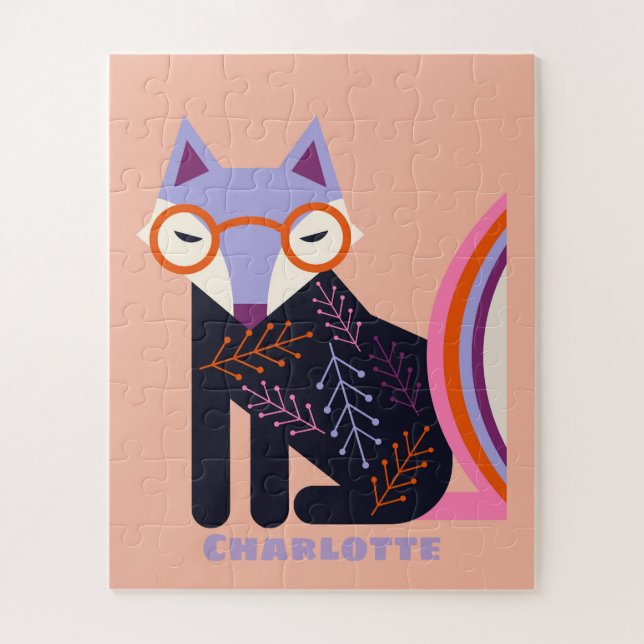 Benutzerdefiniertes Namen-Fuchs-Puzzle für Kinder  Puzzle (Vertikal)