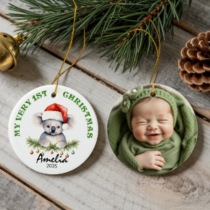 Benutzerdefiniertes Namens- und Foto-Andenken mit  Keramik Ornament