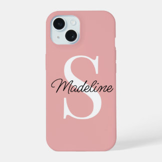 Benutzerdefiniertes Namensmonogramm auf hübschem p iPhone 15 Hülle