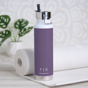 Benutzerdefiniertes Namensmonogramm Lila Trinkflasche