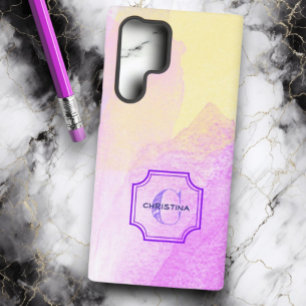 Benutzerdefiniertes Namensmonogramm Pastell Chic W Samsung Galaxy Hülle
