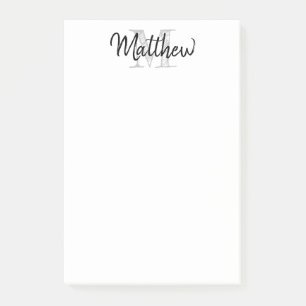 Benutzerdefiniertes Namensmonogramm Vintage-Typogr Post-it Klebezettel
