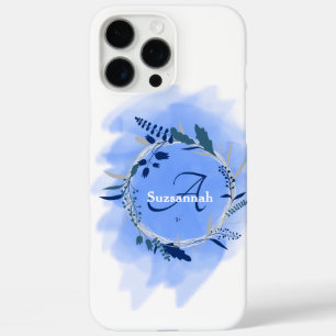 Benutzerdefiniertes Namensmonogramm Wasserfarbe Bl iPhone 16 Pro Max Hülle