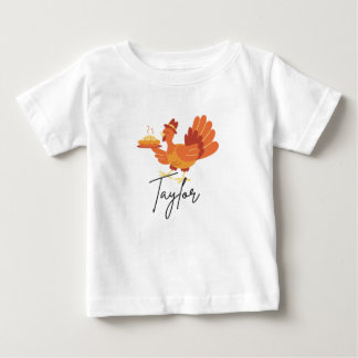 Benutzerdefiniertes Namensschild für Baby-Erntedan Baby T-shirt