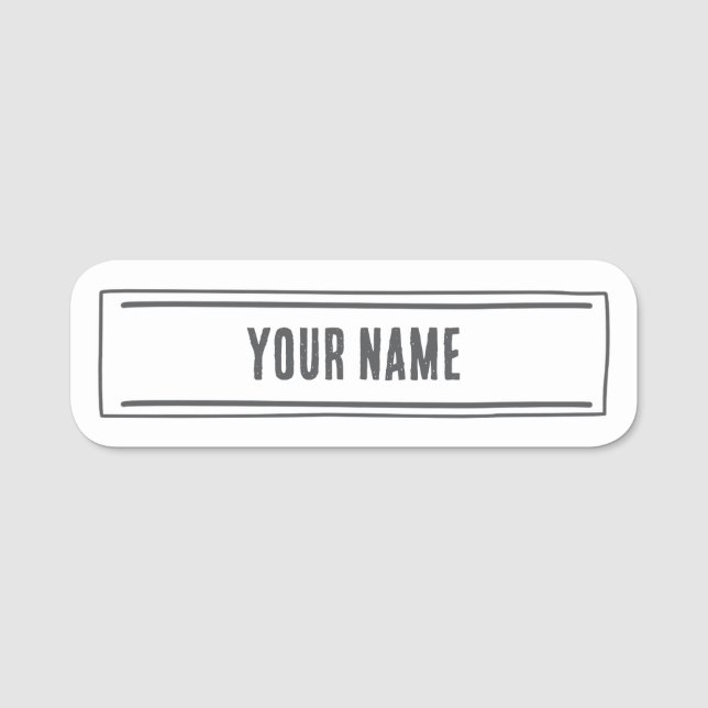 Benutzerdefiniertes Namensschild – Minimal handgez (Vorderseite)