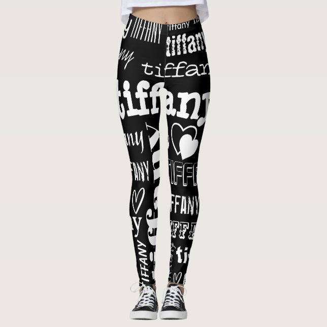 Benutzerdefiniertes Namenstext Leggings (Vorderseite)