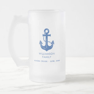Benutzerdefiniertes nautisches Familientörn-Jahres Mattglas Bierglas