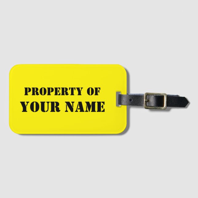 Benutzerdefiniertes nebelgelbes Eigentum an Gepäck Gepäckanhänger (Vorderseite (Horizontal))
