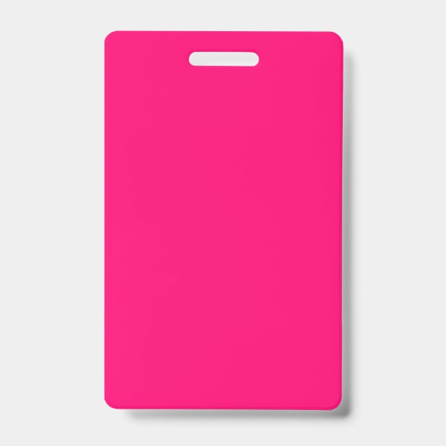 Benutzerdefiniertes Neonrosa Vertikales ID-Abzeich Ausweis (Vorderseite)