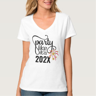 Benutzerdefiniertes neues Jahr T-Shirt Fireworks P