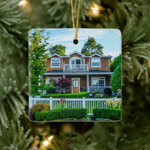 Benutzerdefiniertes neues Zuhause-Foto-Geschenk mi Keramikornament