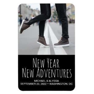 Benutzerdefiniertes New Year New Adventures Verlob Magnet