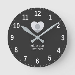 Benutzerdefiniertes Niedliches Einfaches Foto und Runde Wanduhr