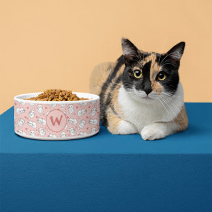 Benutzerdefiniertes Niedliches Katzen Muster Pink  Napf