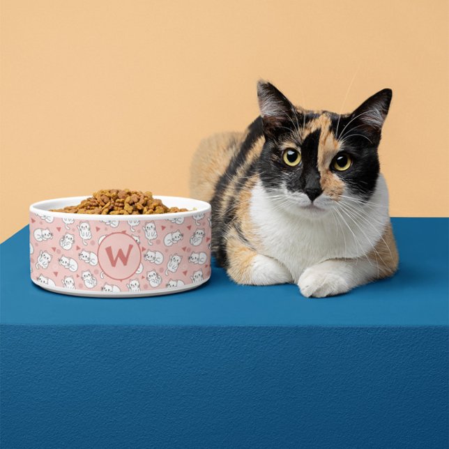 Benutzerdefiniertes Niedliches Katzen Muster Pink  Napf (Von Creator hochgeladen)