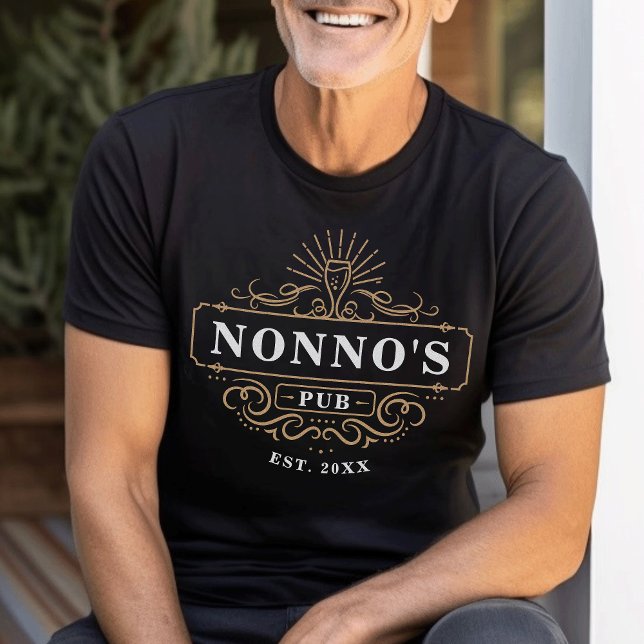 Benutzerdefiniertes Nonno's Pub-Zuhause-Bar-Jahr e T-Shirt (Von Creator hochgeladen)