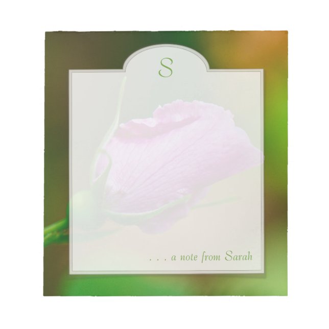 Benutzerdefiniertes Notepad auf der rosa Rosenknos Notizblock (Vorderseite)