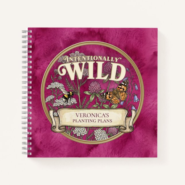 Benutzerdefiniertes Notizbuch für einen rosa Wildb (Vorderseite)